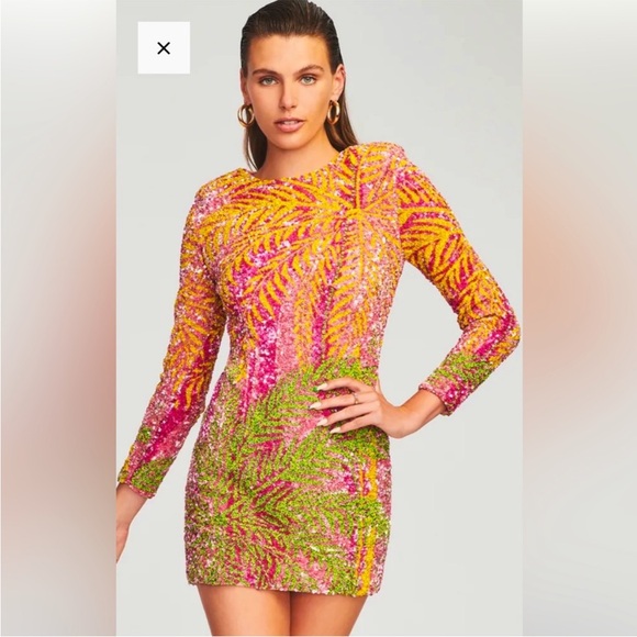 Retrofete Nikki Sequin Palm Dress size medium - Picture 7 of 10